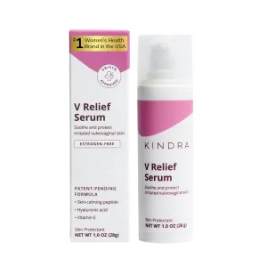 Kindra V Serum - Sensitive Skin Vaginal Vulva Moisturizer Cream Supports Dryness, Burning, Discomfort, Itching - Hormone Free - Up to 60 Applications