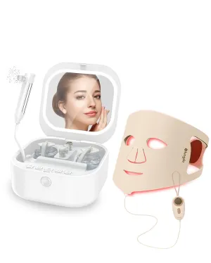 KINGDO 7-Colors LED Face Mask with 4-in-1 Microdermabrasion Machine