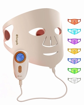KINGDO Red Light Therapy for Face-7-Color LED Face Mask Light Therapy with 119 LEDs, Infrared Light Therapy Mask 630nm & 850nm, Rechargeable, Portable, for Skincare at Home & Travel