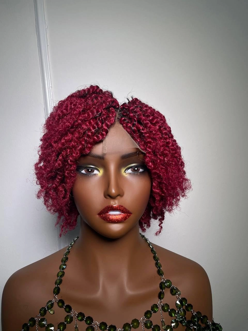Kinky Twist Wig for Black Women (Wine)