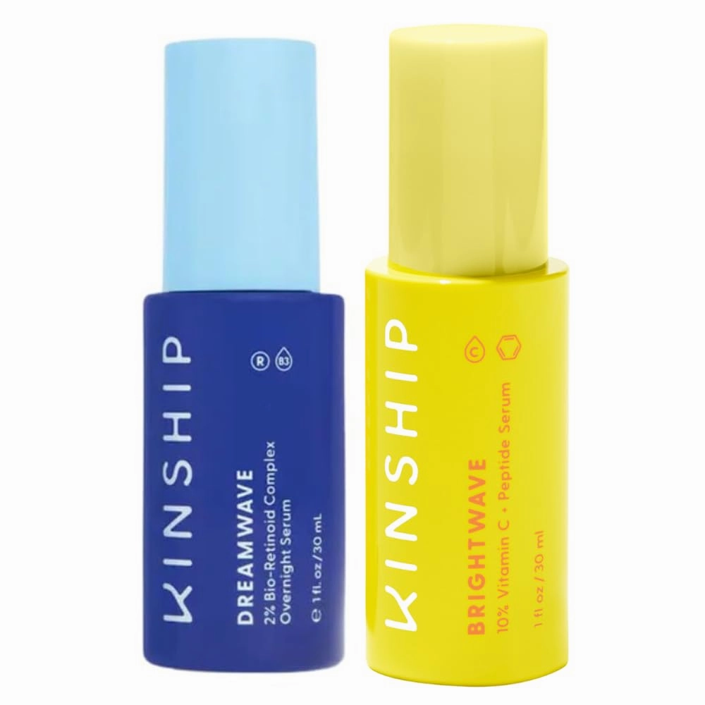 Kinship Dreamwave 2% Bio-Retinoid Overnight Renewal Serum   Brightwave 10% Vitamin C   Peptide Serum - Anti-Aging - Reduce Fine Lines   Wrinkles - Clean Beauty