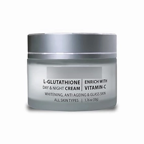 L- Glutathione and Vitamin C Face Cream for Skin Whitening, Anti Ageing and Glass Skin, Enrich with Natural Actives, 50 Gm