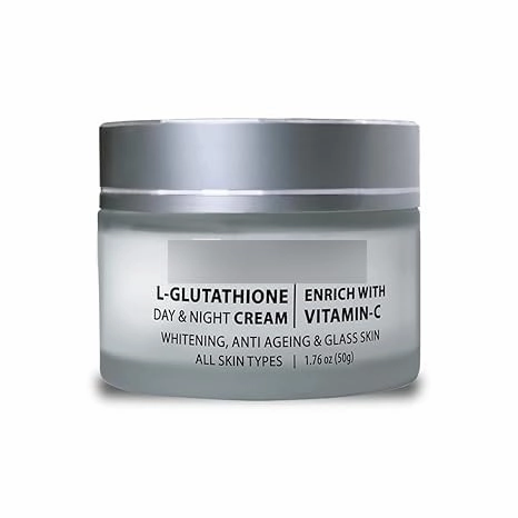 L- Glutathione and Vitamin C Face Cream for Skin Whitening, Anti Ageing and Glass Skin, Enrich with Natural Actives, 50 Gm