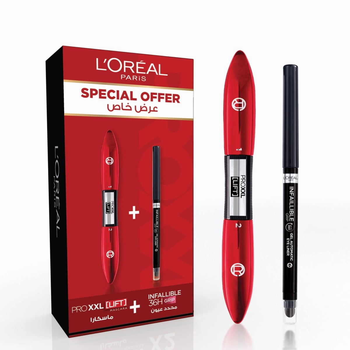 L'Oreal Paris, Pro XXL Lift Mascara with Pro-Keratin   Infallible Grip Auto Gel 36H Intense Black