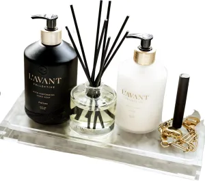 L'AVANT Collective Large Luxury Lucite Tray | Real Luxurious Vanity Tray Coffee Table Soap Tray Kitchen Sink Organizer Home Decor Gifts Bathroom Kitchen Vanity Dresser 12" x 6"