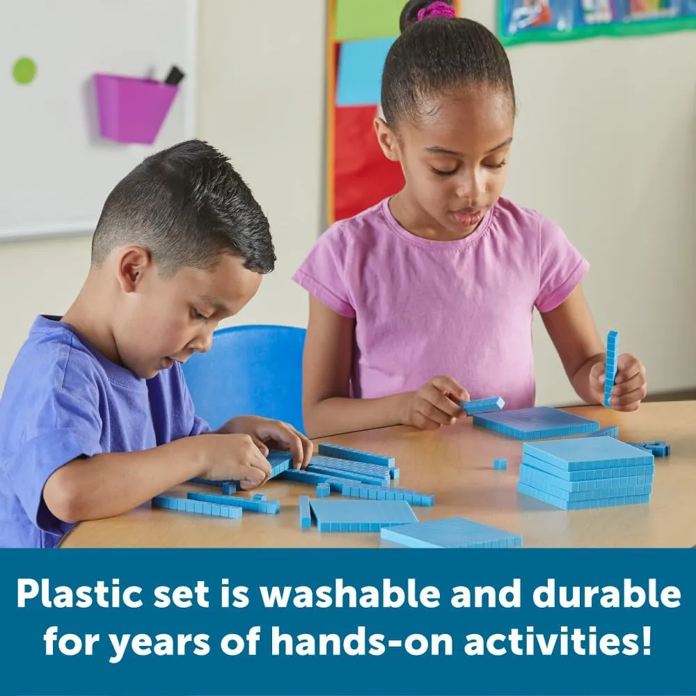 Learning Resources Plastic Base Ten Class Set & View-Thru Geometric Solids - 600 Pieces, Ages 6-11, Math Teacher Supplies