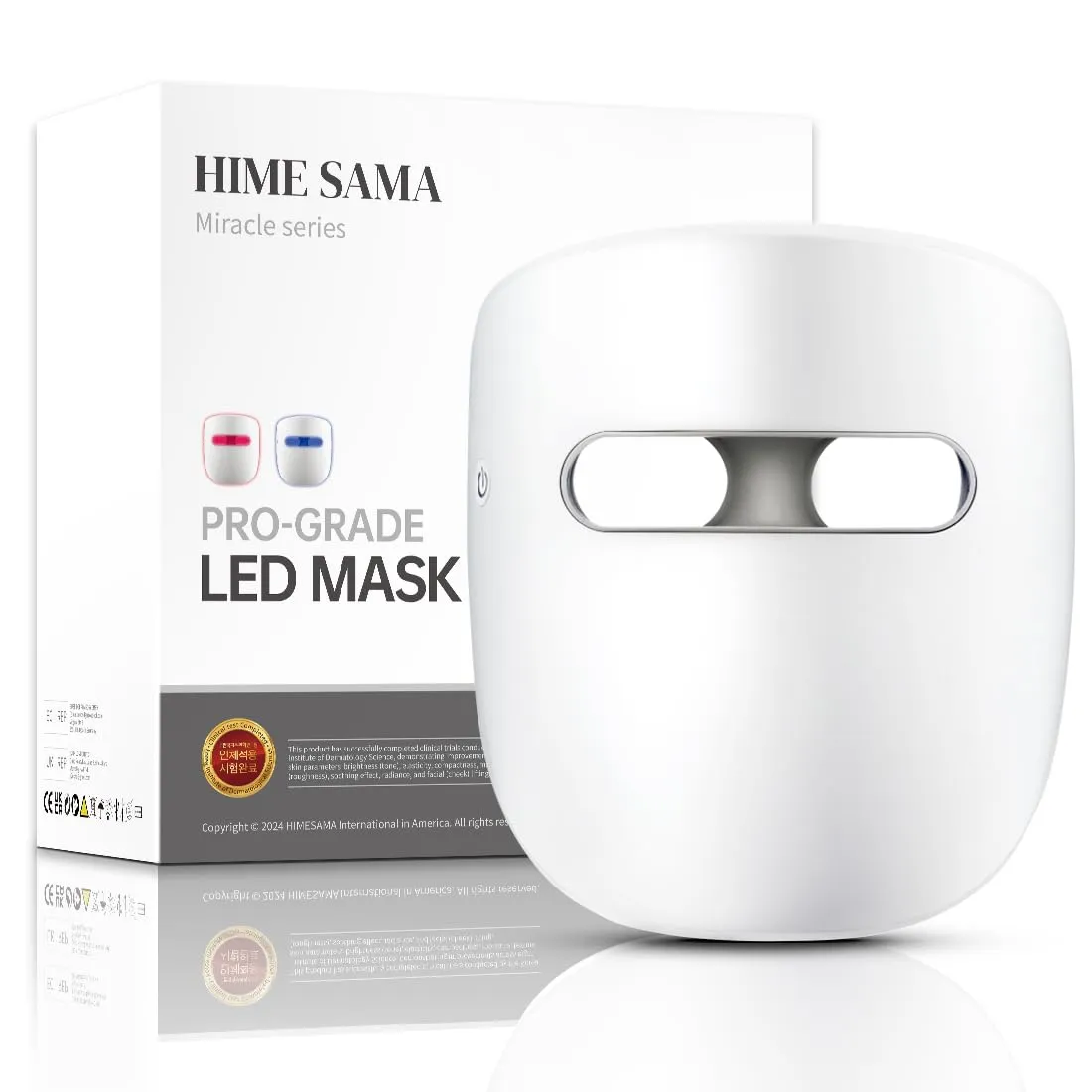 Led Face Mask, Red Light Mask for Face, FSA/HSA Eligible, Infrared, Red & Blue Light Mask for Skin Care, Wrinkle Reduction, Wireless Face Mask. (Miracle STAR RB-010)