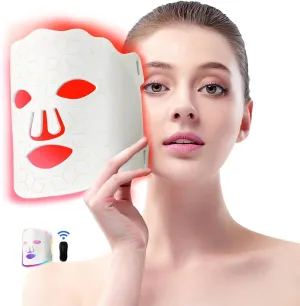 LED Facial Mask Red Light Therapy Mask FSA/HSA Eligible 7 Colors Facial Skin Care Mask for Acne Reduction Skin Rejuvenation Anti-Aging Wrinkle Acne