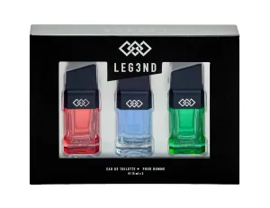 LEG3ND Pour Homme Set of 3 Cologne Spray - 0.5/15ml Eau de Parfum Spray Long-Lasting Scent with Elegant & Sleek Glass Bottle - Fragrances for Men Gift Set with Luxurious Fresh & Musculine Notes