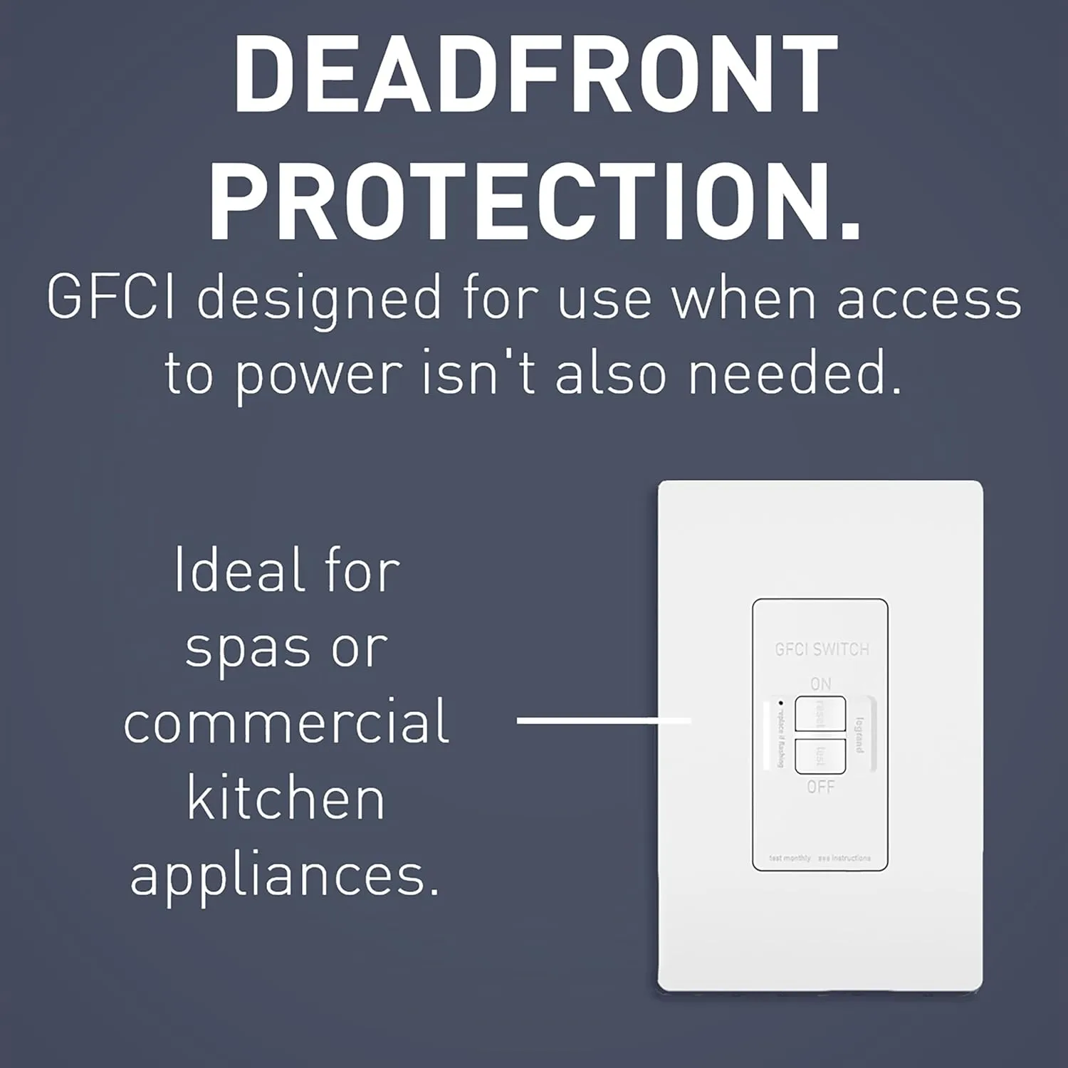 Legrand Radiant 2087WCCD4 20 Amp GFCI Self Test Deadfront Decorator Duplex Outlet, White (1 Count)