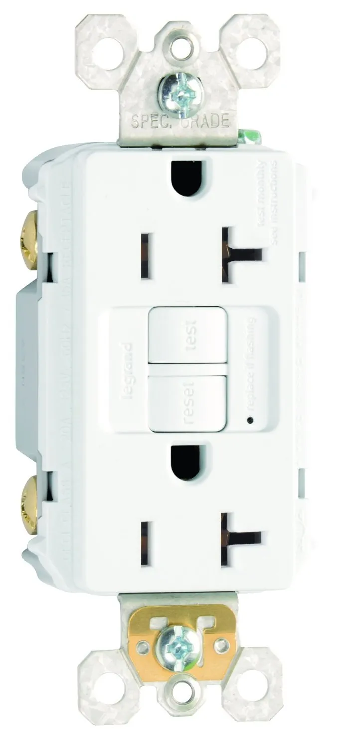 Legrand radiant 2097W3PKCC4 20 Amp GFCI Self Test Decorator Duplex Outlet, White (3 Pack)