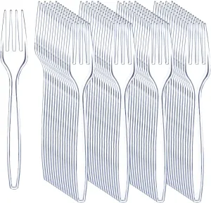 Liacere 360Pcs Clear Plastic Forks - Heavy Duty Plastic Forks BPA-Free, 6.7-inch Clear Disposable Cutlery, Suitable for Parties and Restaurants, Perfection at the Tip of Your Fork