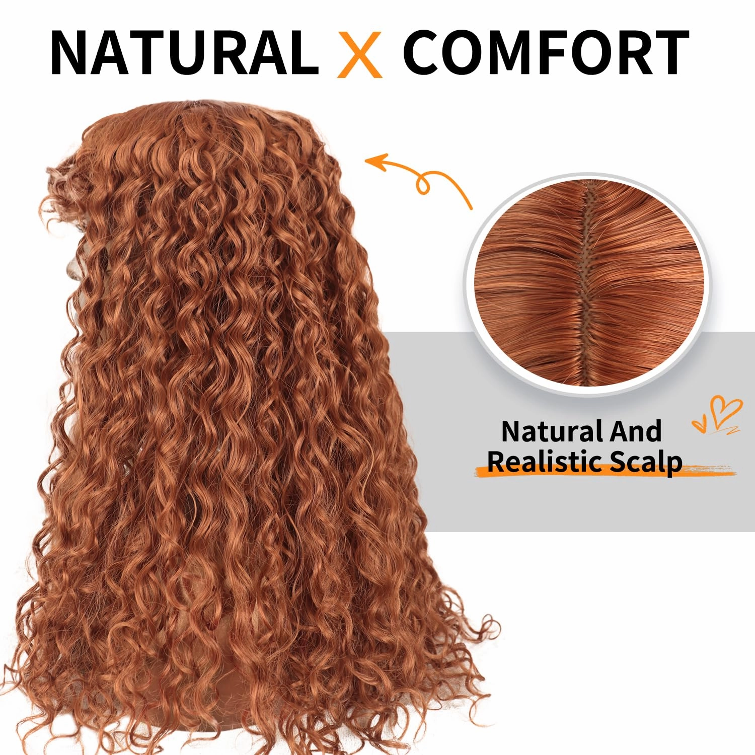 Limerence Copper Red Curly Wig with Bangs for Black Women，Curly Bangs Wigs for Women Long Curly Wig 20 inch for Daily Use