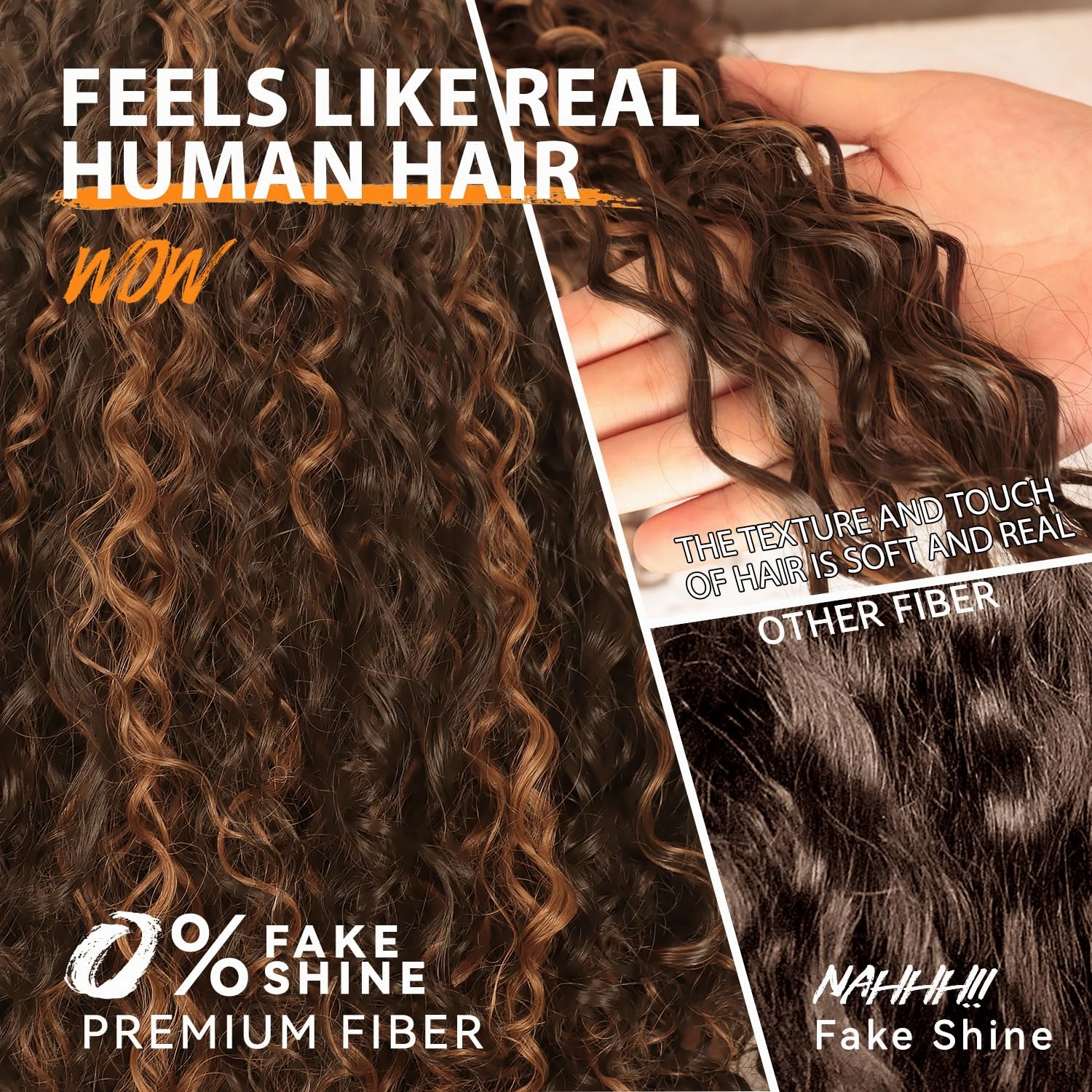 Limerence Highlight Brown Curly Wig with Bangs for Black Women，Glueless Bangs Wigs for Women Long Kinky Curly Wig 20 inch for Daily Use