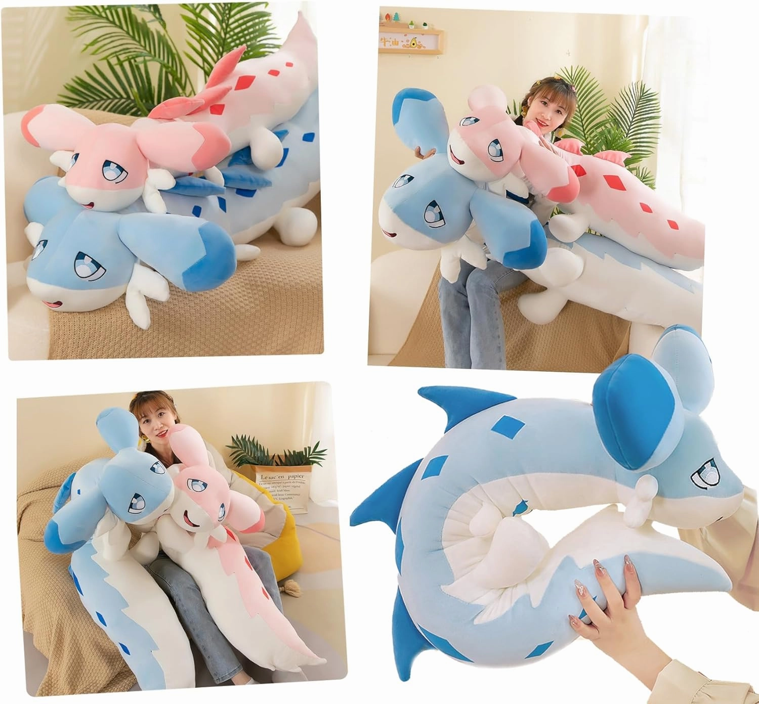 Long Dragon Plush Body Pillow,Chillet Plush Toys, Giant Soft Figure Doll, Huggable Stuffed Animal Plushies, Cute Plushies Animal Pillow (35.4in/0.5kg)