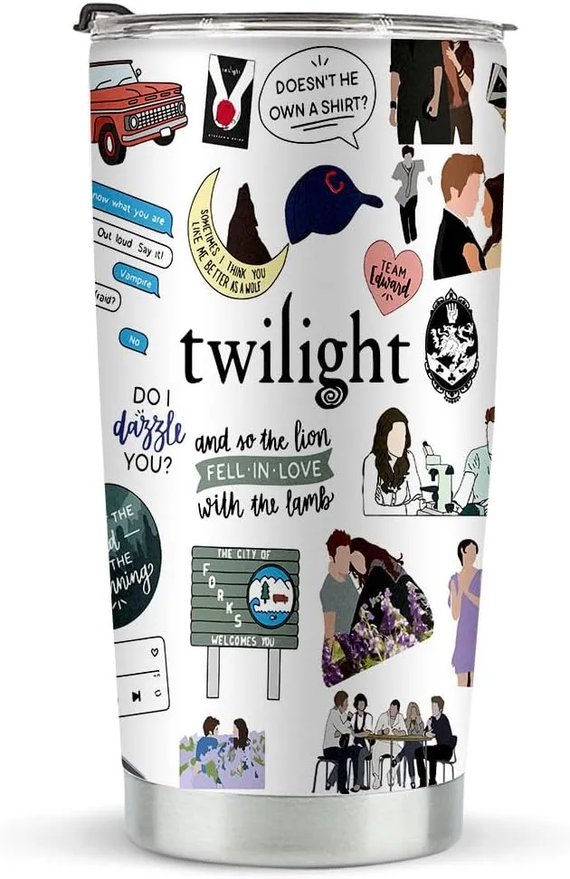 LONGXIN Twilight Merch Vampire Lover Tumbler Edward's Girl Gift Movie Inspired Gifts City Of Forks Gifts Forks Washington Gift Twilight Gifts for Movie Fans Girls Women Stainless Steel Tumblers 20oz