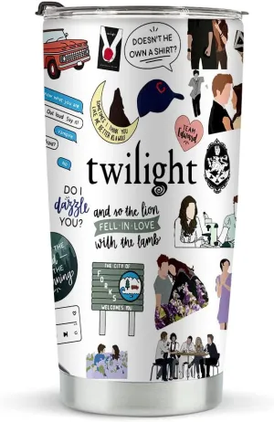 LONGXIN Twilight Merch Vampire Lover Tumbler Edward's Girl Gift Movie Inspired Gifts City Of Forks Gifts Forks Washington Gift Twilight Gifts for Movie Fans Girls Women Stainless Steel Tumblers 20oz