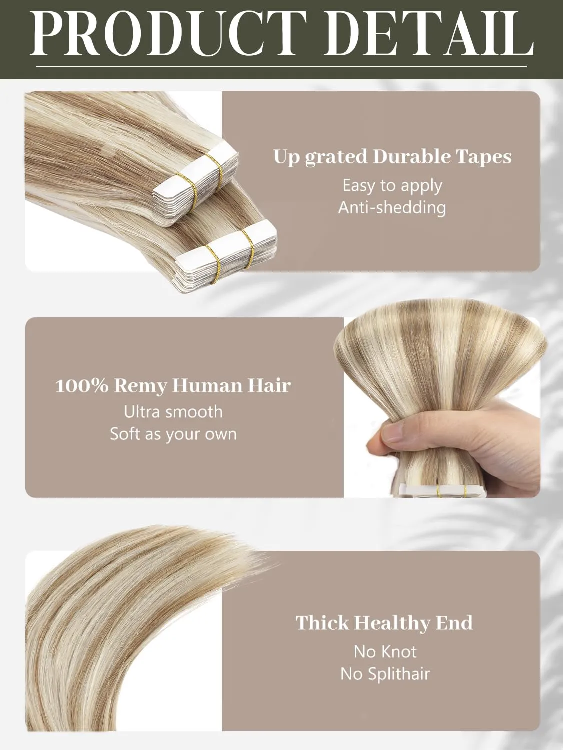 Loxxy 20inch Human Hair Tape in Extensions Balayage Piano Medium Brown Mixed With Platinum Blonde Natural Hair Tape in Hair Extensions Real Human Hair Silky Straight 20pcs 50g