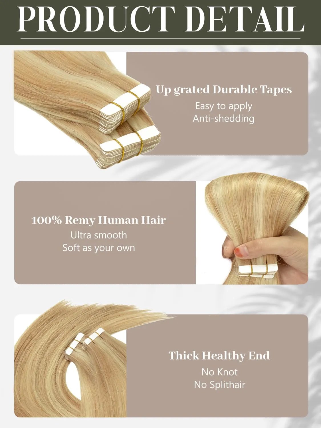 Loxxy Blonde Tape in Extensions Human Hair Piano Light Golden Brown Mixed With Platinum Blonde Brazilian Human Tape in Hair Extensions Thick Hair Seamless Long Double Sided 20inch 20pcs 50g P#12/60A