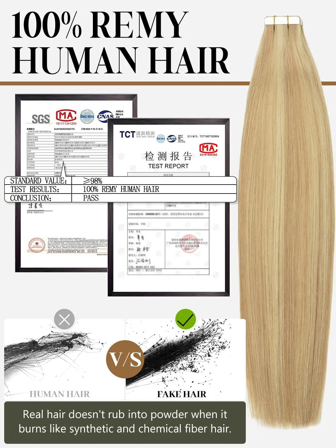 Loxxy Blonde Tape in Extensions Human Hair Piano Light Golden Brown Mixed With Platinum Blonde Brazilian Human Tape in Hair Extensions Thick Hair Seamless Long Double Sided 20inch 20pcs 50g P#12/60A