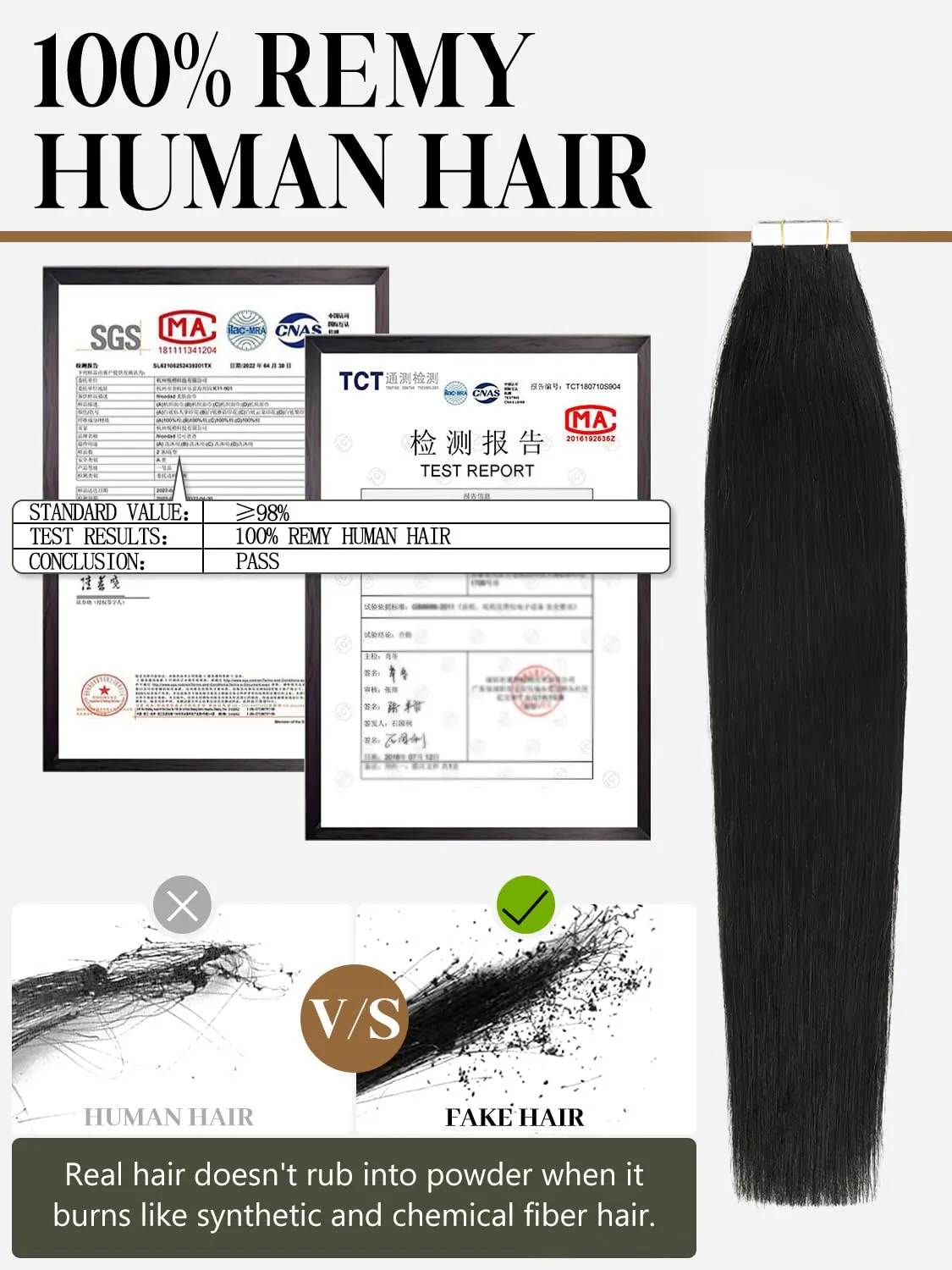 Loxxy Tape in Human Hair Extensions 20 Inch Natural Black Straight Remy Hair Extensions Tape in Invisible Virgin Hair for Women Double Sided Skin Weft 20pcs 50gram