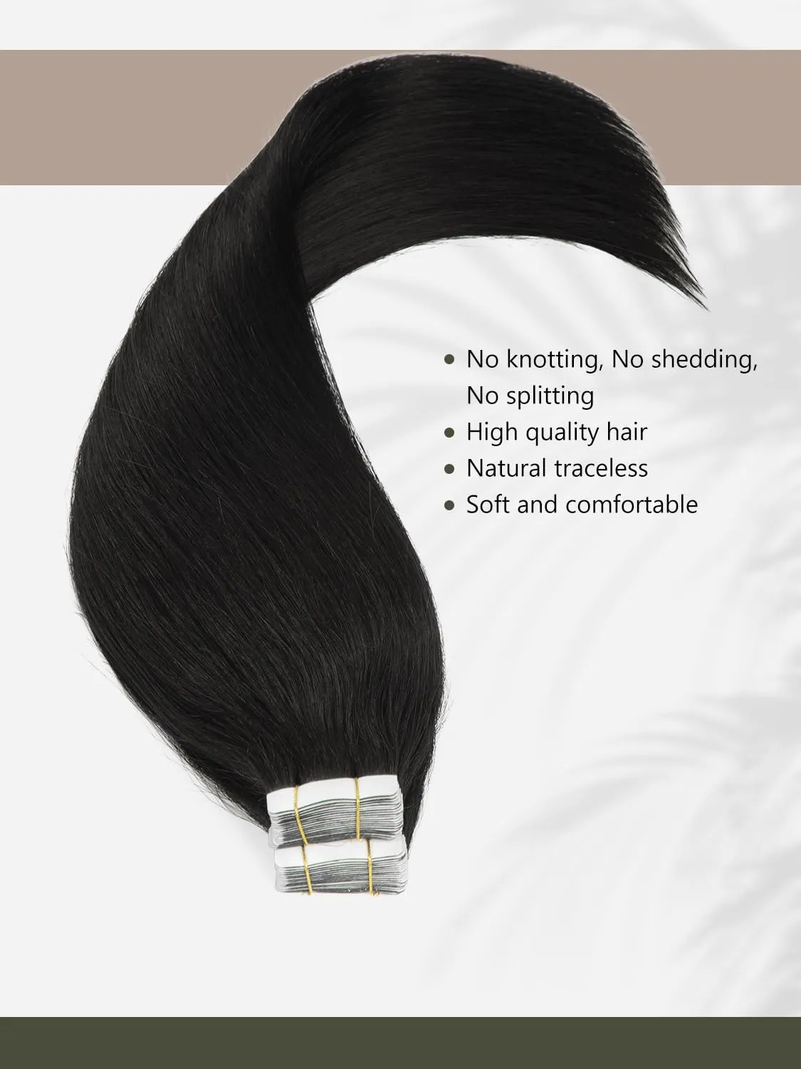 Loxxy Tape in Human Hair Extensions 20 Inch Natural Black Straight Remy Hair Extensions Tape in Invisible Virgin Hair for Women Double Sided Skin Weft 20pcs 50gram