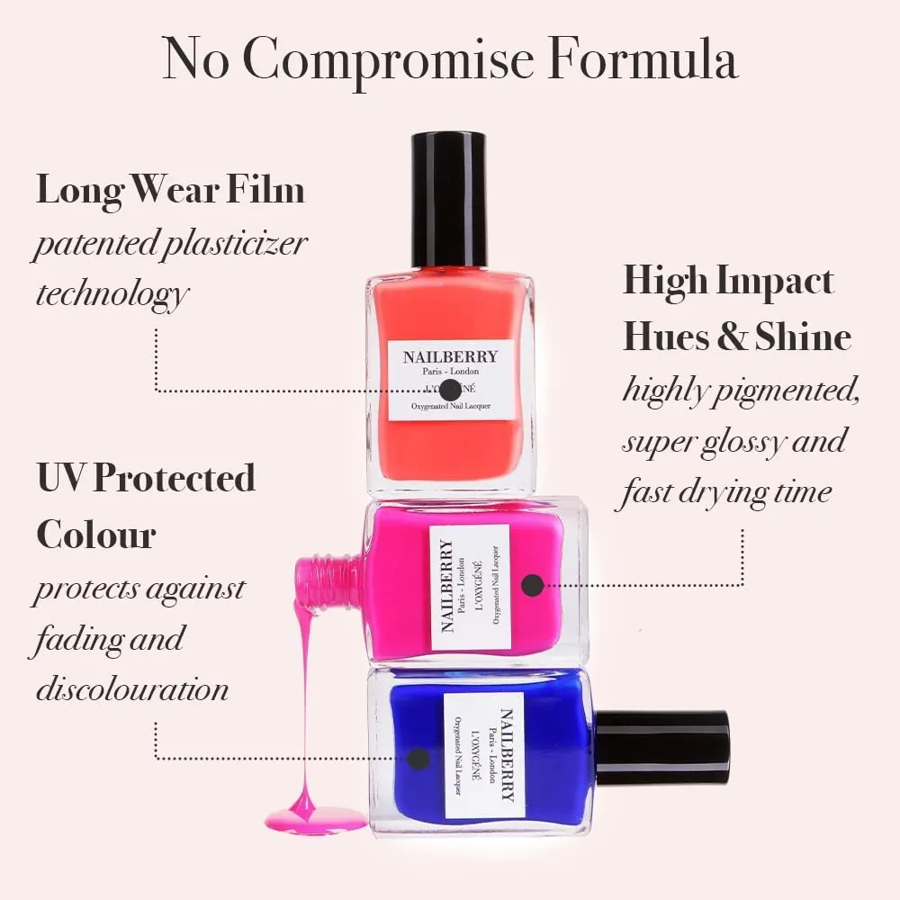 L'Oxygéné Oxygenated Nail Lacquer | Mystere | Light Creamy Lilac Opaque Nail Polish | UV Protected Long-Wear Nail Polish | 12-Free | Vegan | Certified Halal | Cruelty & Gluten Free | 15 ml