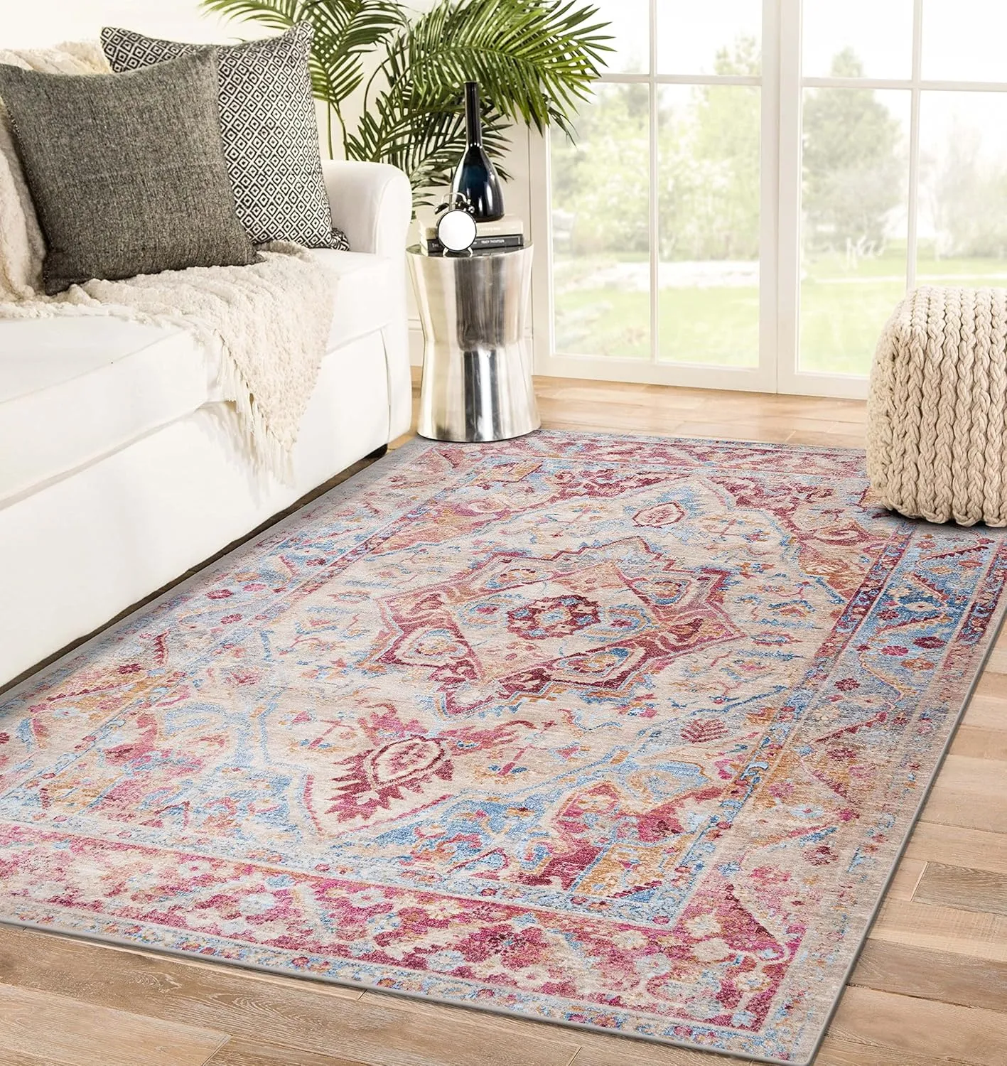LUXE WEAVERS Floral Oriental Ivory 2x3 Area Rug