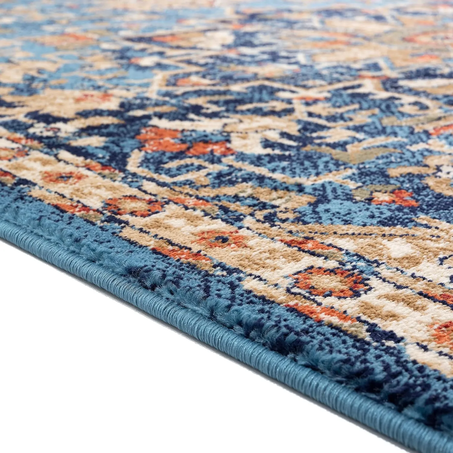 LUXE WEAVERS Geometric Southwestern Area Rug, Howell Blue 5x7
