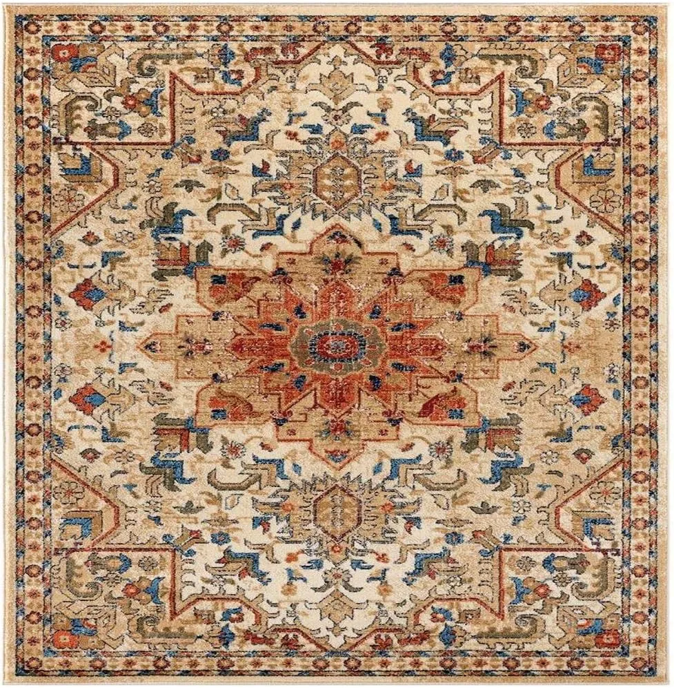 LUXE WEAVERS Geometric Southwestern Area Rug, Ivory 5x7