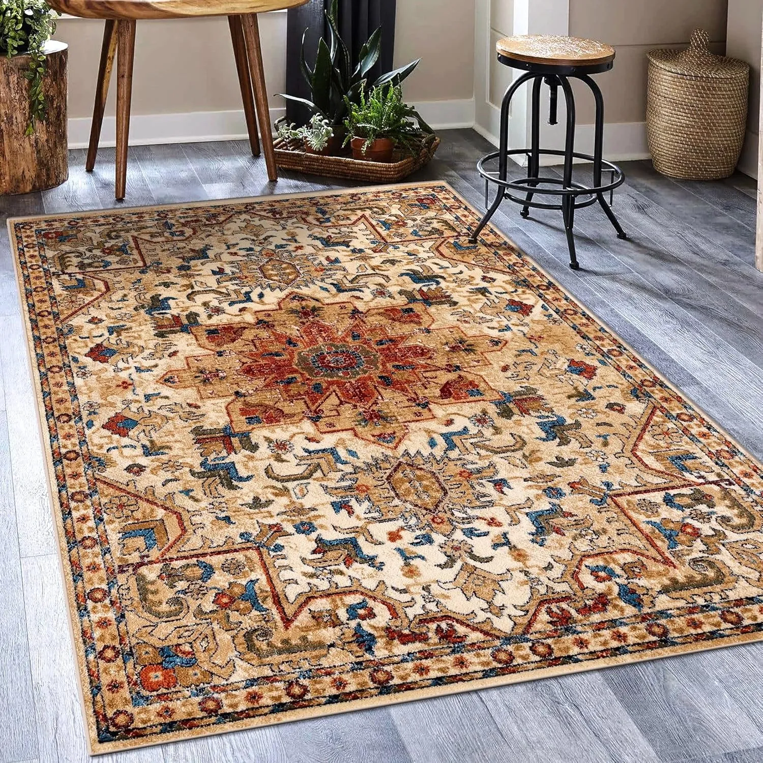 LUXE WEAVERS Geometric Southwestern Area Rug, Ivory 8x10