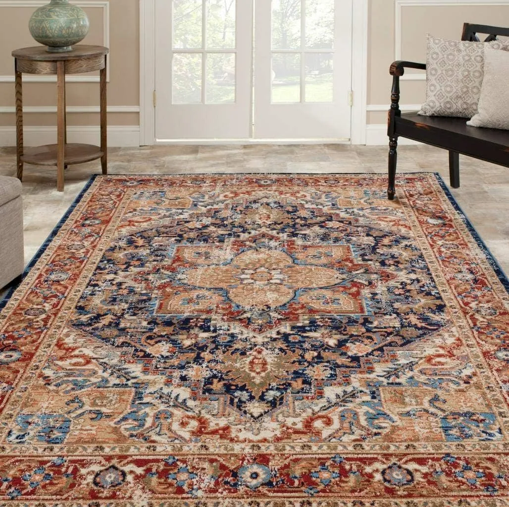 LUXE WEAVERS Howell Collection Oriental Area Rug, Blue 5x7