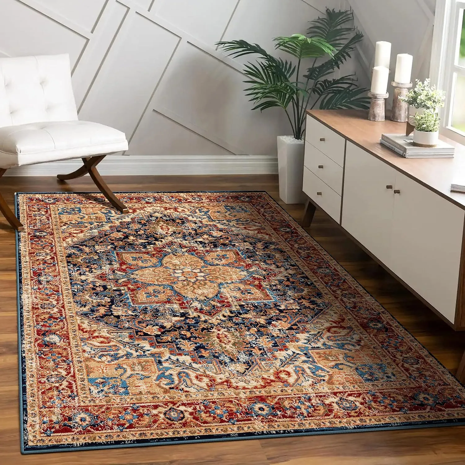 LUXE WEAVERS Howell Collection Oriental Area Rug, Blue 5x7