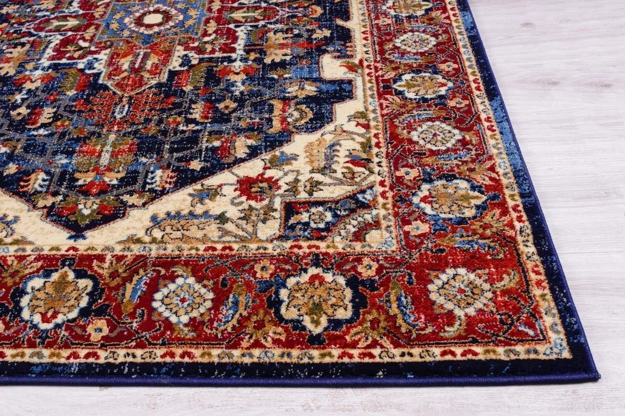 LUXE WEAVERS Howell Collection Oriental Navy 5x7 Area Rug 2525