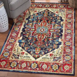 LUXE WEAVERS Howell Collection Oriental Navy 5x7 Area Rug 2525