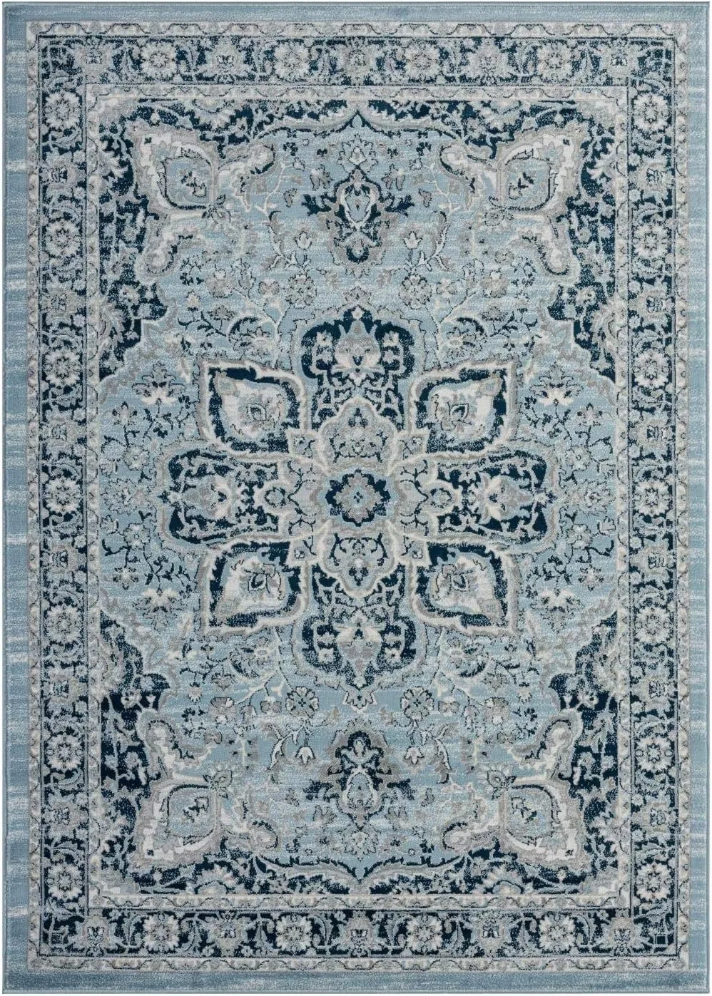LUXE WEAVERS Olimpia Collection 5940 Blue 5x7 Oriental Floral Area Rug