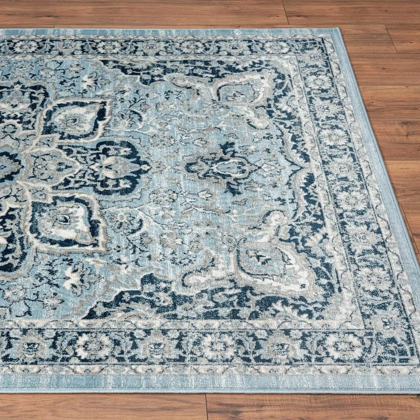 LUXE WEAVERS Olimpia Collection 5940 Blue 5x7 Oriental Floral Area Rug