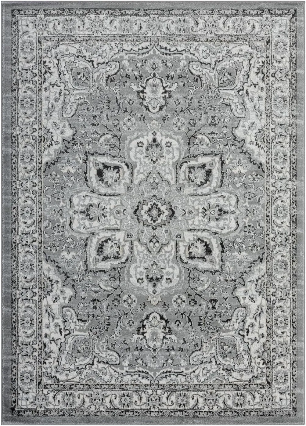 LUXE WEAVERS Olimpia Collection 5940 Grey 8x10 Oriental Floral Area Rug