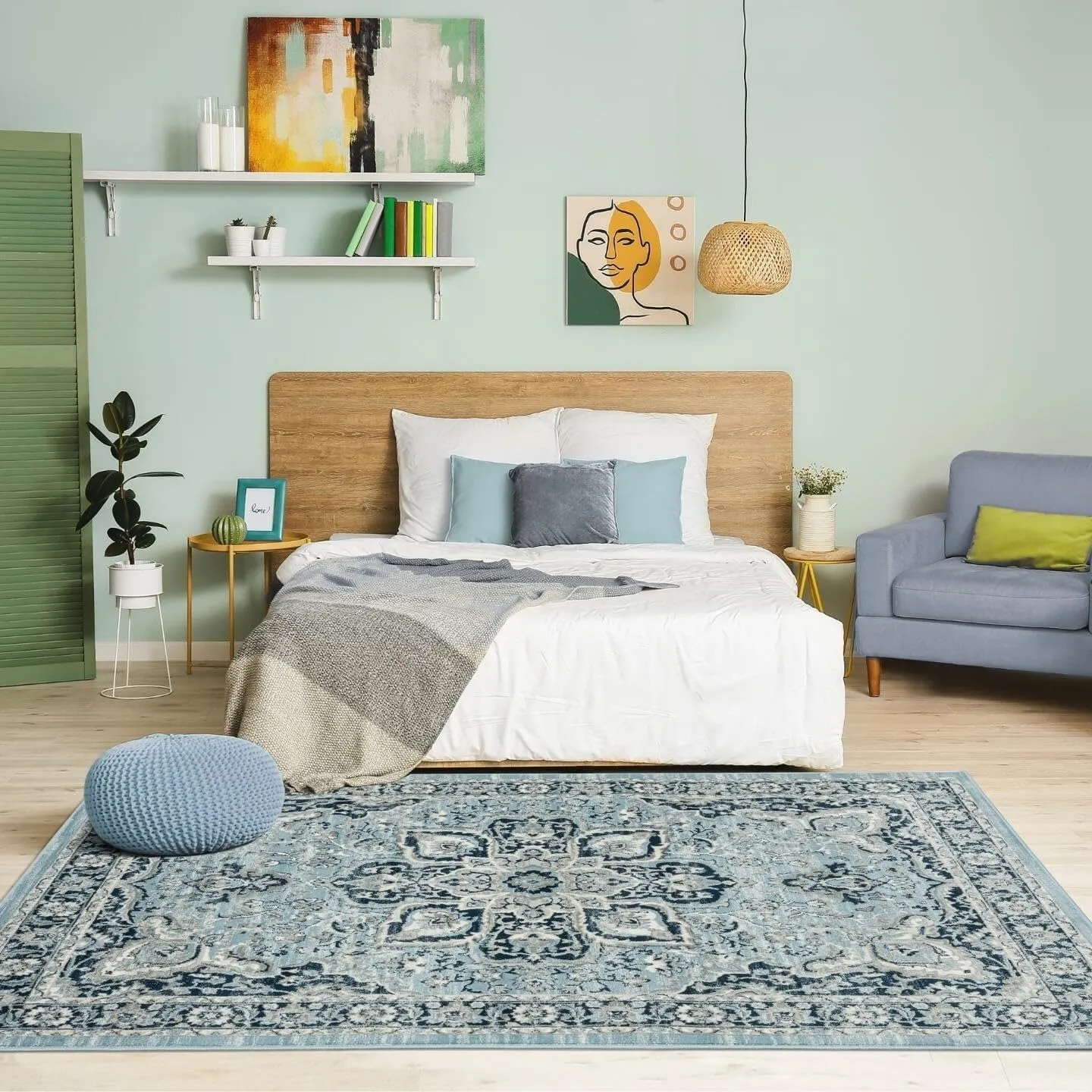 LUXE WEAVERS Olimpia Collection 5940 Grey 8x10 Oriental Floral Area Rug