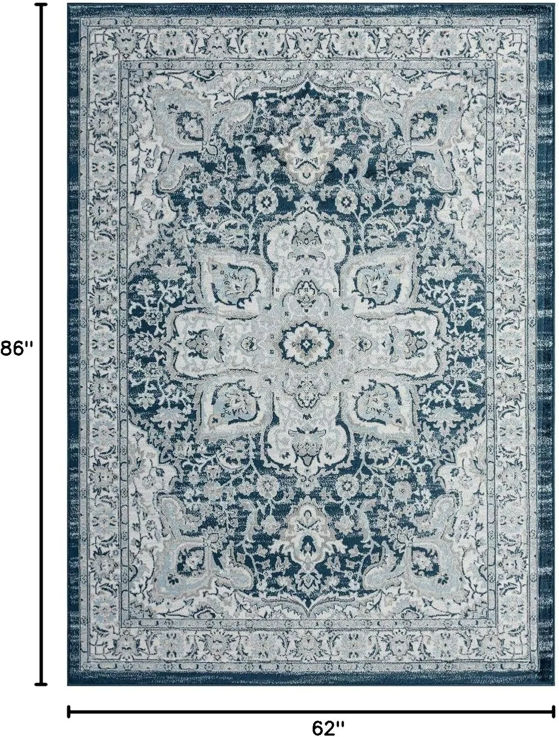 LUXE WEAVERS Olimpia Collection 5940 Ivory 5x7 Oriental Floral Area Rug
