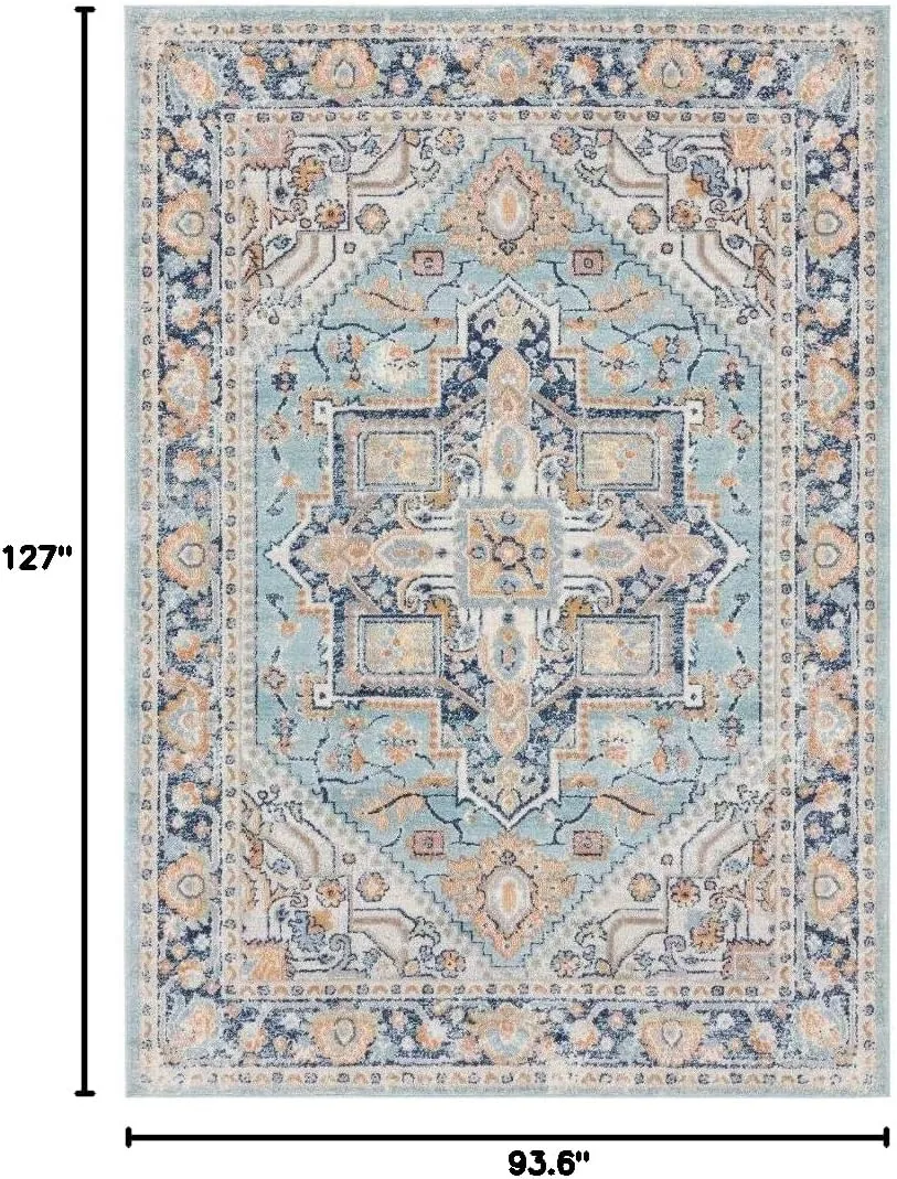 LUXE WEAVERS Oriental Medallion Area Rug, 8X10, Aqua