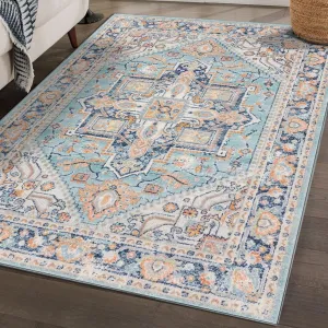 LUXE WEAVERS Oriental Medallion Area Rug, 8X10, Aqua