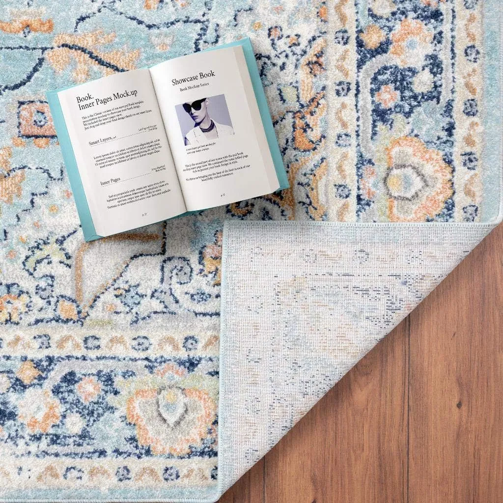 LUXE WEAVERS Oriental Medallion Area Rug, 8X10, Aqua