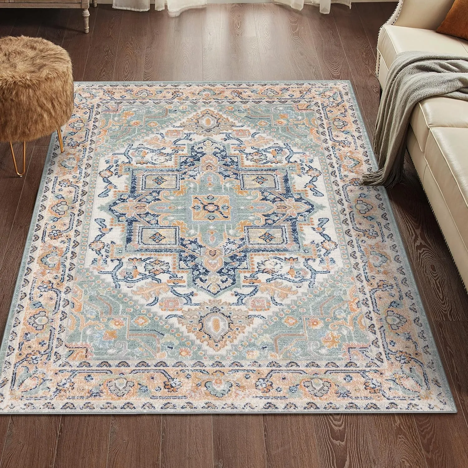 LUXE WEAVERS Oriental Medallion Area Rug, 8X10, Green