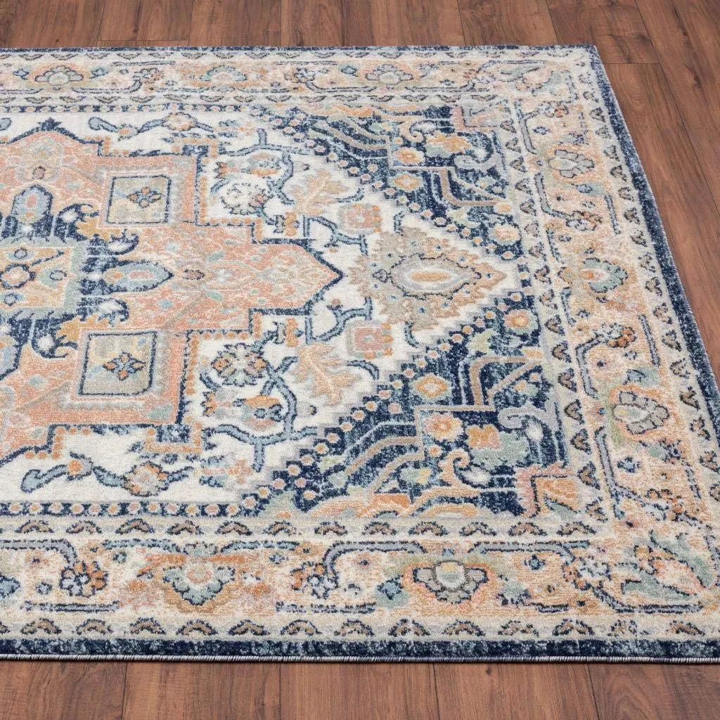 LUXE WEAVERS Oriental Medallion Area Rug, 8X10, Navy