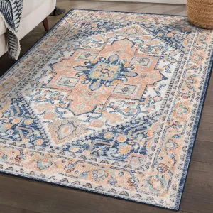 LUXE WEAVERS Oriental Medallion Area Rug, 8X10, Navy