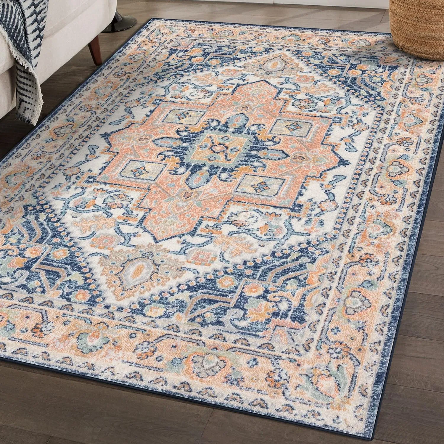 LUXE WEAVERS Oriental Medallion Area Rug, 8X10, Navy