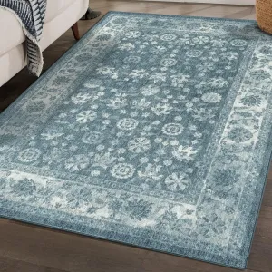 LUXE WEAVERS Patricia Collection 125 Blue 8x10 Oriental Floral Area Rug