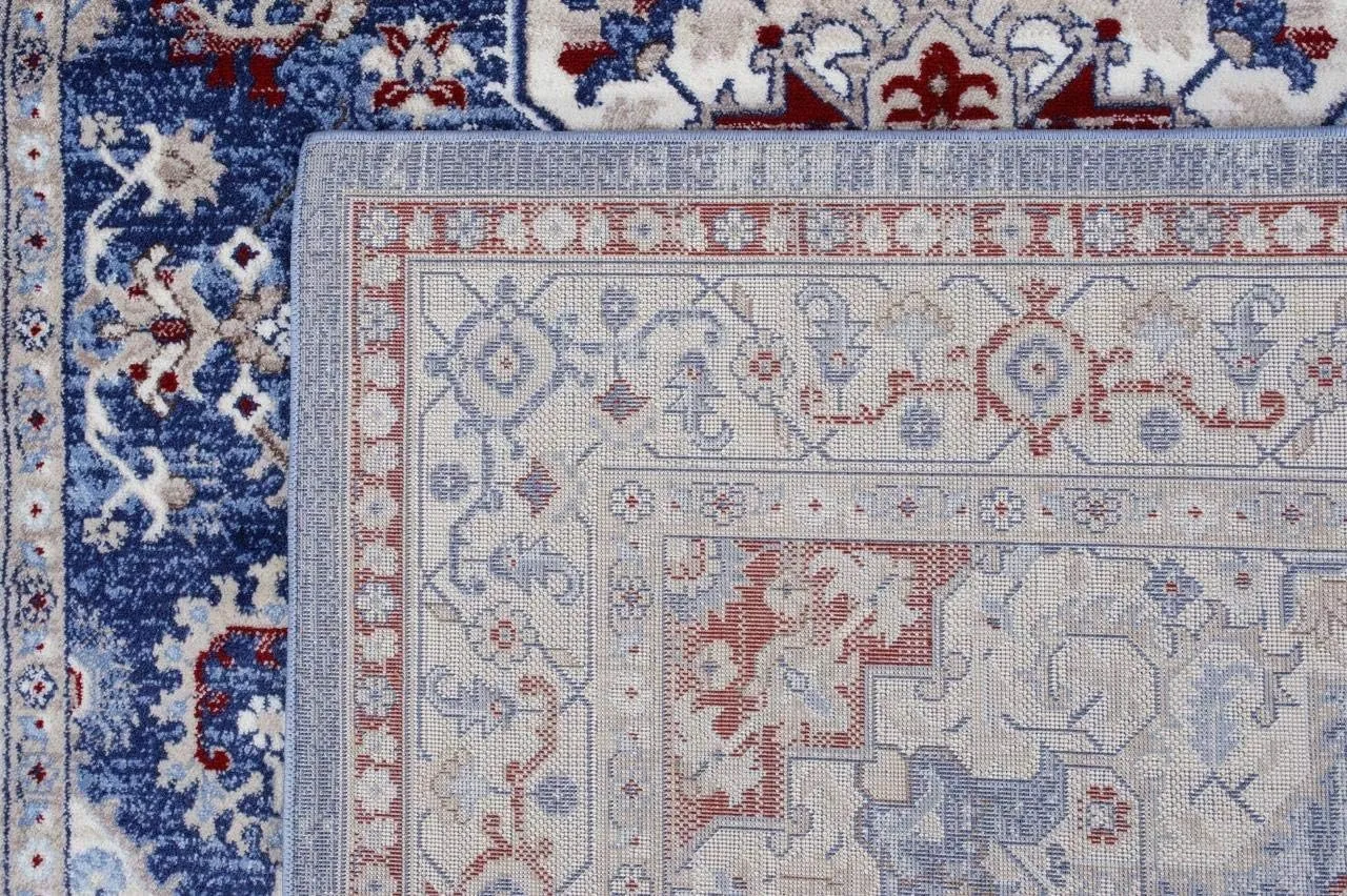 LUXE WEAVERS Victoria Collection Blue Oriental 5x7 Area Rug 7525