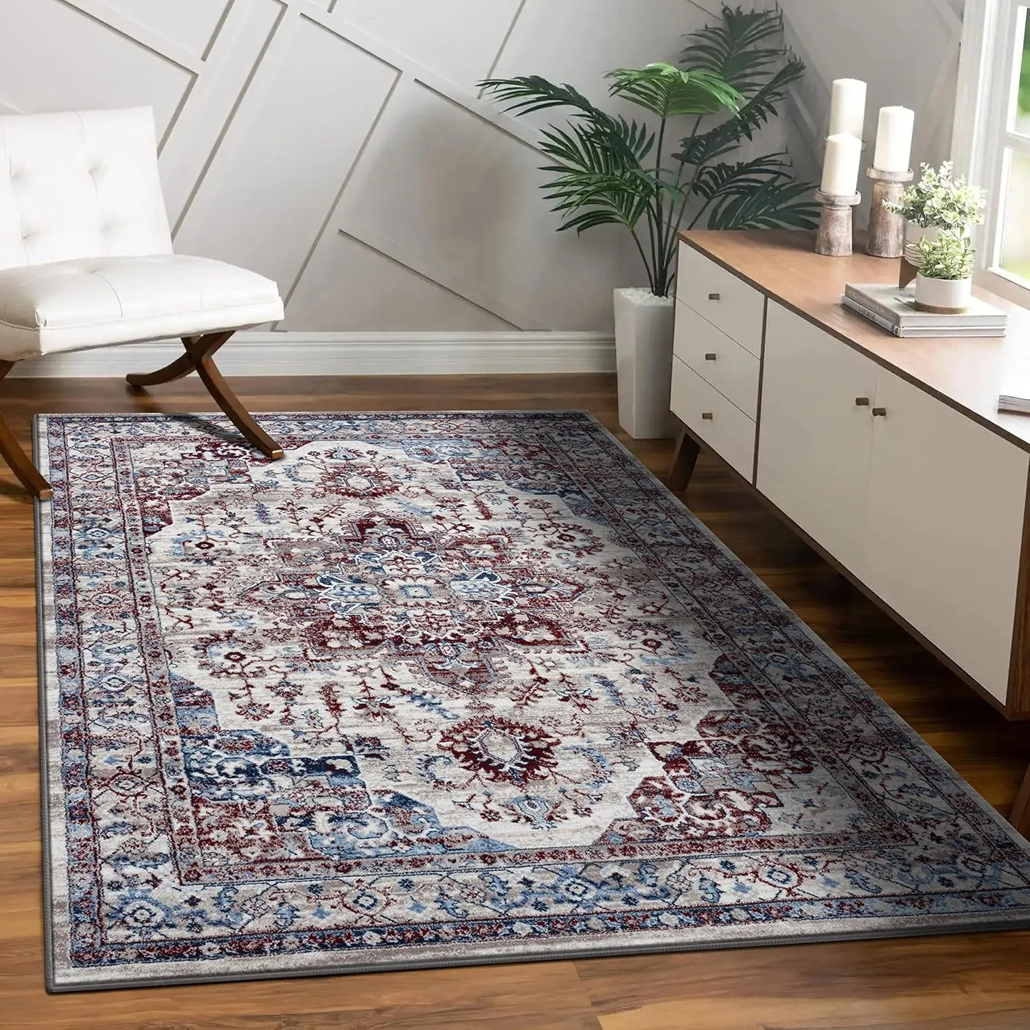 LUXE WEAVERS Victoria Collection Ivory Oriental 5x7 Area Rug 7525